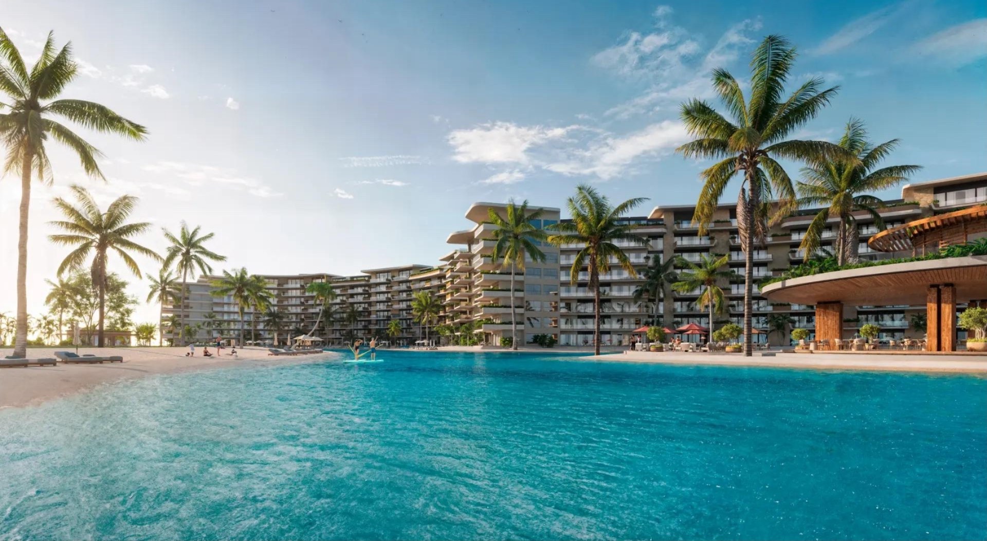 Bonita Beach Residences — oceanfront pool and architecture rendering